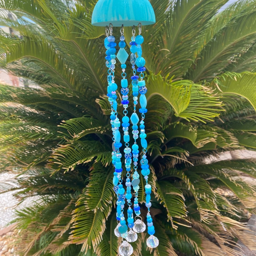 Handmade Blue Beaded Jellyfish